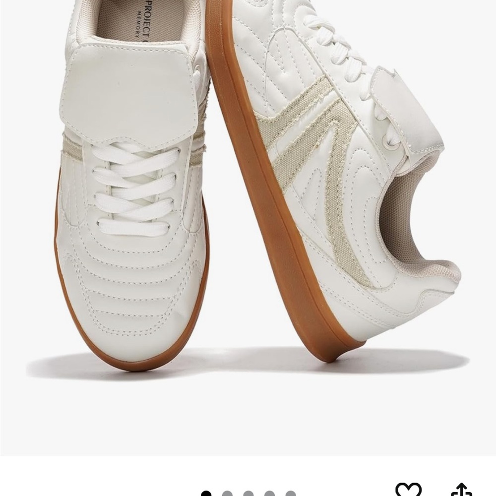 White and Tan Women's Sneakers